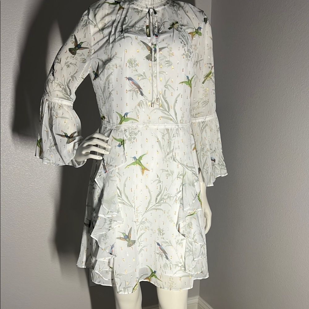 New Ted Baker And ray Fortune Layered Ruffle Floral Dress SZ 2 $120 OBO